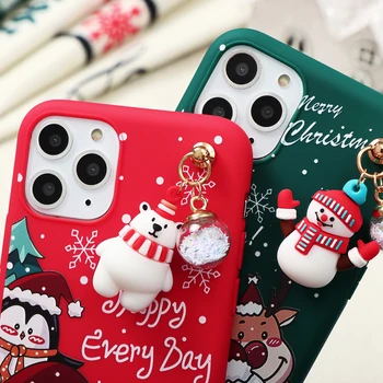 Mielas Animacinių filmų Lėlės Kalėdų Atveju iPhone 12 12pro 11 Pro Max XR X Xs Max 5 SE 2020 m. 7 7plus 8 6 6S Plius Naujųjų Metų Dovanos Dangtis