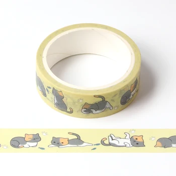 Mielas Animacinių filmų Tingus kačių Kvapų Washi Tape Dekoratyvinis Lipnia Juosta Decora 