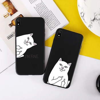 Mielas Funny Cat Atveju Xiaomi Redmi 9 Pastaba Pro Atveju Silicio Už Xiomi Redmi Pastaba 9s 8 8T 8A 7A 6A Mi 10 9T A3 9 Lite K30 Dangtis
