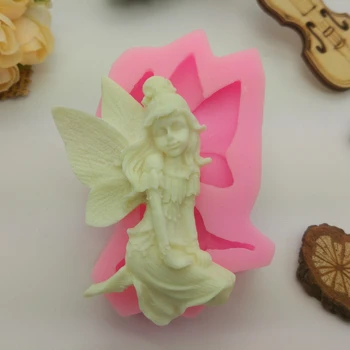 Mielas Fėja Moterų Angelas Formos 3D Minkštas Pyragas Silikono Formos yra Maisto Klasės, Mastika Pyragai, bandelės, Saldainiai Molio Padaryti Muilo Žvakė Įrankiai K216