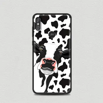 Mielas karvių dėmės Atveju, Motorola Sintezės G8 Galia Lite Vienas Hyper G9 G E7 Žaisti Krašto Plius E6s Silikono Minkštas Juodas Viršelis