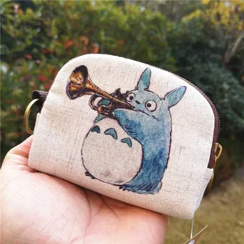 Mielas Totoro Drobės Monetos Rankinėje Shell 