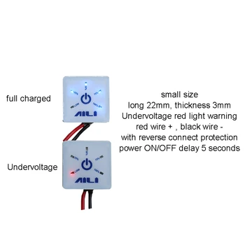 Mini Baterijos Talpos Indikatorius Galios Lygio indikatorius 3S Li-ion 12,6 V 12V Švino rūgšties 4S Lifepo4 su undervoltage įspėjimas 