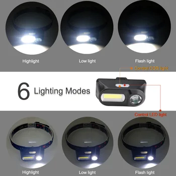 Mini COB LED Šviesų Žibintai Žibintas Žibintuvėlis USB Įkrovimo 18650 Žibintuvėlis, Kempingas, Žygiai, Naktį Žvejybos Šviesos