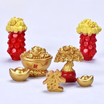 Mini Derva, Sėkmės Medis, Kinų Aukso Luito Namų Biuro Stalas Kraštovaizdžio Ornamentu
