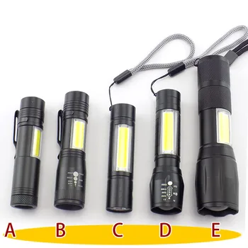 Mini didelės galios LED žibintuvėlis 2 COB Q5 penlight USB linterna darbo flash šviesos, Žibintuvėlis įkraunamas Akumuliatorius Lempos Kempingas linternas