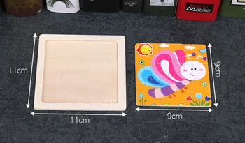 Mini Dydis 11*11CM Vaikams, Žaislas, Mediena, Medinė Dėlionė 3D Puzzle Dėlionės Vaikams, Kūdikių Animacinių filmų Gyvūnų/Eismo Galvosūkiai Švietimo Žaislas