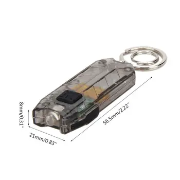 Mini LED Keychain Žibintuvėlis Elektrinis Žibintuvėlis Nešiojamų USB jungtį Įkraunama 45LM 2 Rūšių Vamzdžių Kempingas Naktį Dviračių Skaityti