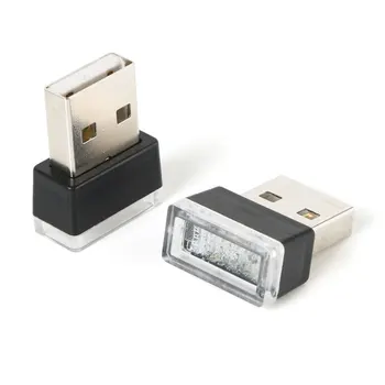 MINI Led USB Naktį Šviesos Cigarečių Degiklio Vidaus apšvietimo Lightin Automobilių Atmosfera LED Šviesos Automobilių Koja Universalus Šviesos Daugiaspalvis