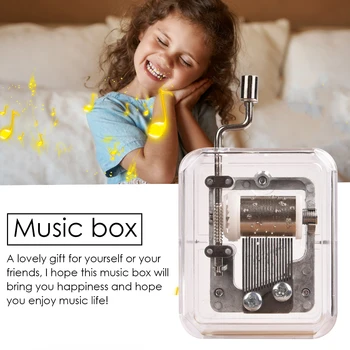 Mini Music Box Ranka Prisukamas Muzikos Judėjimo Skaidrus 