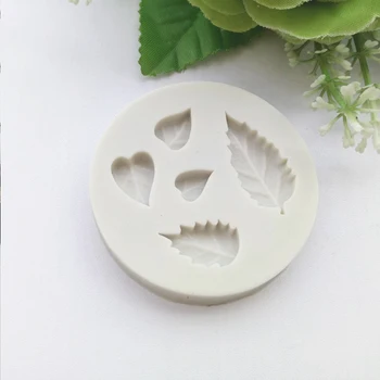 Mini Rožių lapai Šokolado Silikono Formų Šalies Minkštas Tortas Dekoravimo Priemonė 3D Silicio Formos Kepimo Bakeware Įrankis