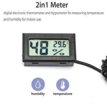Mini Skaitmeninis LCD Termometras Jutiklis Drėgmėmačiu Gabaritas, Temperatūra Šaldytuve Akvariumas Stebėsenos Ekranas Drėgmės Jutiklis