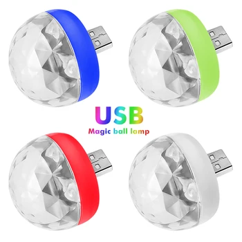 Mini USB LED Disco Scenos Šviesos Nešiojamų Šeimai Šalis Magija Kamuolys Spalvinga Šviesos Juosta Klubas Etapo Poveikį Lempos Mobilaus Telefono