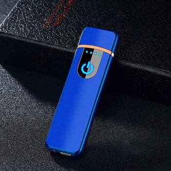 Mini USB švelnesnę Indukcijos Įkrovimo Lengvesni Kūrybos Vyrų Įkraunamas Elektroninės Vėjo Metalo Cigarečių Žiebtuvėliai