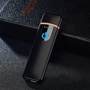 Mini USB švelnesnę Indukcijos Įkrovimo Lengvesni Kūrybos Vyrų Įkraunamas Elektroninės Vėjo Metalo Cigarečių Žiebtuvėliai