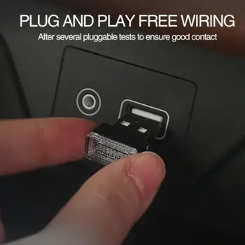 Mini USB Šviesos diodų (LED) Automobilių, Aplinkos Šviesos Modeliavimo Lengvųjų Automobilių Interjero USB Šviesos Interjero Lengvųjų Automobilių Apdailos Lempos