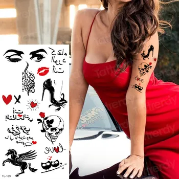 Minimalistinio tatuiruotės moterys laikina tatuiruotė žodis black mažas tatuiruotes ant rankos riešo vandeniui netikras, tatuiruotė žodžius, širdies, kūno lipdukai