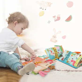 Minkštas Audinys Kūdikių Knyga Vaikams Montessori Žaislai 0 12 Mėnesių Vaikams Jutimo Gyvūnai, Knygos, Žaislai, Kūdikių Mobiliojo Juguetes Bebe