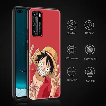 Minkštas Telefoną Atveju Huawei 30 P40 P20 Pro P10 Lite P Smart 2019 2020 Silikono Fundas Apima Vieną Gabalas Luffy Anime