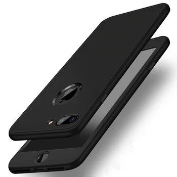 Minkšto Silikono Atveju iPhone, 11 Pro Max XR XS Max 360 Double Full Body Dangtelis skirtas iPhone 5 S 6 6S 7 8 Plius Priekiniai Atgal Apsauga