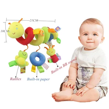 Minkštos Kūdikio Lovelę Lovos, Vežimėlio Žaislas Spiralės Kūdikių Žaislas, Skirtas Naujagimiams Automobilio Sėdynės Švietimo Barškučių Baby Rankšluostis Žaislai 0-12 mėnesių