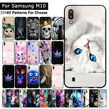 Minkštos TPU Case For Samsung Galaxy M10 10 M Cute Gyvūnų Raštuotas atgal mobiliojo telefono dangtelius, kriauklių, krepšiai, Apsaugos atvejais coque 