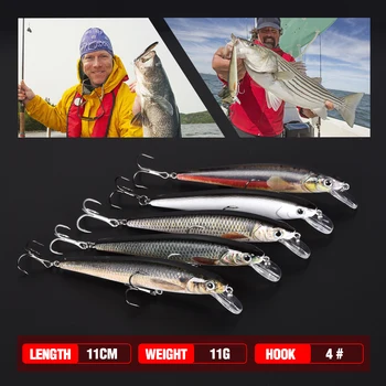 Minnow Žvejybos Masalas Wobblers Lydekų Žvejybos Reikmenys 10cm 11g Hard Bass Suvilioti Žvejybos Įranga, Žiemos Žvejybos Balansas Pesca