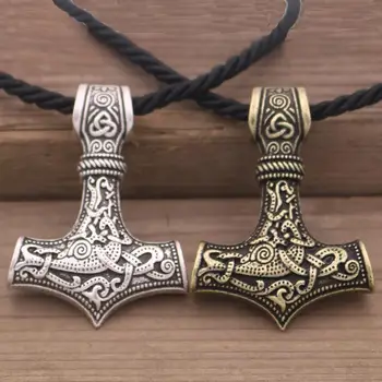 Mjolnir Thor Hammer Pakabukas Talismanas, Amuletas Papuošalai Viking Karoliai Vyrų Accesorios Neckless Mujer