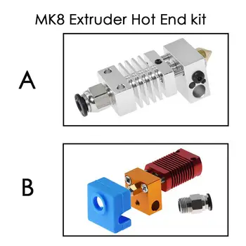 MK8 Surinkti Ekstruderiu Karšto Pabaigos rinkinys Ender 3 CR10 spausdintuvo 1.75 mm 0,4 mm Antgalis aliuminio šildymo bloko 3d spausdintuvų priedai