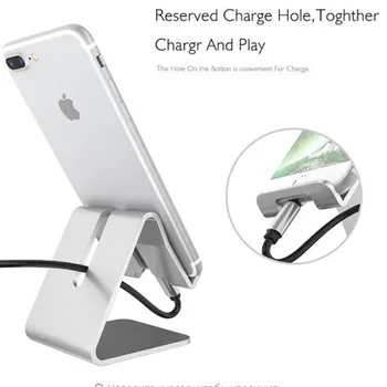 Mobiliojo telefono laikiklis stovėti Aliuminio lydinio metalo planšetinio kompiuterio stovas universalus telefono laikiklis iPhone X / 8/7/6/5 plius 