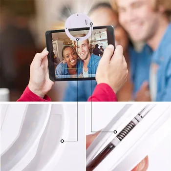 Mobilusis Telefonas LED Šviesos Žiedas Įrašą Selfie Flash Šviesos Išmaniųjų telefonų, Nešiojamų Selfie LED vaizdo Kameros Žiedas Šviesos 