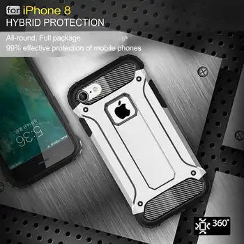Mokoemi Geležiniai Šarvai Šoko Įrodymas sFor iPhone 7 8 Case For iPhone 8 7 Pridėjus Mobilųjį Telefoną Padengti