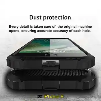 Mokoemi Geležiniai Šarvai Šoko Įrodymas sFor iPhone 7 8 Case For iPhone 8 7 Pridėjus Mobilųjį Telefoną Padengti