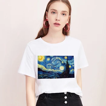 Mona Lisa marškinėliai Moterims klaidingą asmenybės mados Marškinėlius vasaros 2020 Harajuku estetika Trumpas Rankovės Baltos Viršūnės Moterų marškinėliai