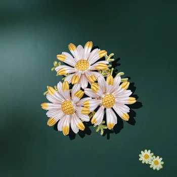 Morkopela Daisy Emalio Pin Gėlių Sages Moterims Papuošalų Mados Metalo Sagės Skara Įrašo Priedai