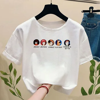 Moterų Antgamtinių Winchester Bros Print T-shirt 2020 metų Vasaros Mados Mielas Anime Ullzang Trumpas Rankovėmis marškinėliai Mergina,Lašas Laivas