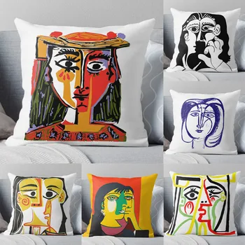 Moterų Galvos Dekoratyvinė Pagalvėlė Padengti Picasso Abstraktaus Meno Paveikslai Dekoro Pagalvė Padengti Namų Dekoro Lino Dekoratyvinės Pagalvės