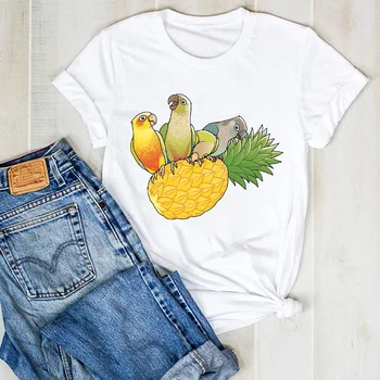 Moterų Lady Ananasų Letena Šuo Pet Animacinių filmų Vaisių Paplūdimio Ponios Plius Dydis 4xl T Tee Marškinėlius Moterų Top Marškinėliai Drabužių Grafinis T-shirt