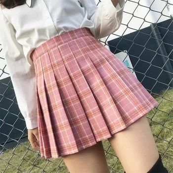 Moterų Sijonas korėjos Harajuku Versija Klostuotas Mini Trumpas Pledas Aukšto Juosmens-Line Vasaros 2020 Naujas Mados Mielas Cosplay Y2k Sijonai