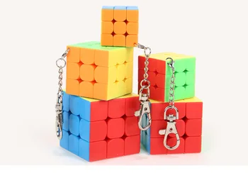 Moyu KeyChain Mini 3x3x3 Pakavimo Magijos Kubo galvosūkis Stickerless kubo keychain paketų prižiūrėtojų raktinę kubo galvosūkį key chain žaislai