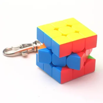 Moyu KeyChain Mini 3x3x3 Pakavimo Magijos Kubo galvosūkis Stickerless kubo keychain paketų prižiūrėtojų raktinę kubo galvosūkį key chain žaislai