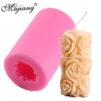 Mujiang 3D Rožių Gėlių Muilo Formų, Druska, Išraižytas Žvakė Silikono Formos Tortas Dekoravimo Kepimo minkštus saldainius, Šokolado Saldainiai Gumpaste Pelėsių