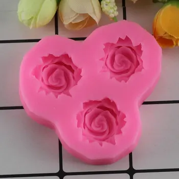 Mujiang Rožių Gėlių Tortas Silikono Formos Keksiukų Minkštas Tortas Dekoravimo Priemonės, Šokoladiniai Saldainiai, Pelėsis 3D Amatų Muilo Formų