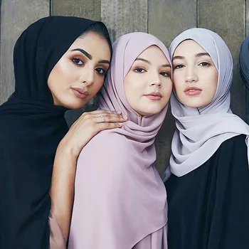 Musulmonų Šifono Hijab Šalikas Moterims Aukštos Kokybės Ilgai Vientisos Spalvos Kaklaskarės Moterų 2020 M. Foulard Musulmane Pour Femme Hijabs
