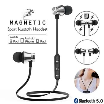 Muzikos laisvų rankų įrangos mobiliojo telefono kaklo su sporto ausinių tipo ausinės magnetinio belaidžio 