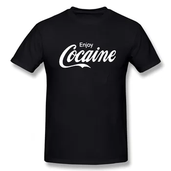 Mėgaukitės Kokaino T-Shirt Mados Juokingi Gimtadienio Medvilnės, trumpomis Rankovėmis, T Marškiniai Priežastinis O-kaklo Viršūnes Tees Hip-Hop Negabaritinius