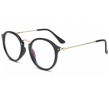 Mėlyna šviesa akinius rėmo kompiuterio akinių, akinių apvalus skaidrus moterų moteriški akinių rėmeliai 2018 Optinis kadrų aiškus