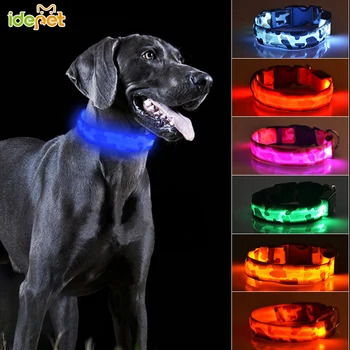 Nailono LED Naminių Šunų Antkaklis Šunims Naktį Saugos Mirksi šviečia Tamsoje Šuns Pavadėlio Šunys Šviesos Liuminescencinės Antkakliai Pet Tiekimo