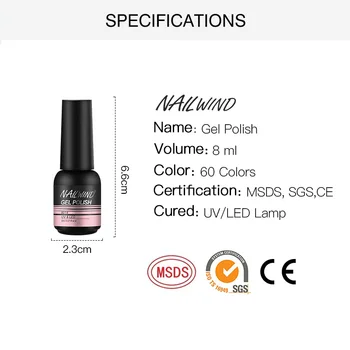 NAILWIND Gelio lenkijos UV LED Lempa, Gelio Nagų Lakai, dažymo hibridas Manicute Rinkinys nail art Reikia bazė top coat nagų lipdukai