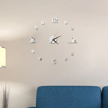 Namo 3D Veidrodis, Sieninis Laikrodis Lipni Šiuolaikinės Išjungti Akrilo Meno Analoginis Virtuvė 
